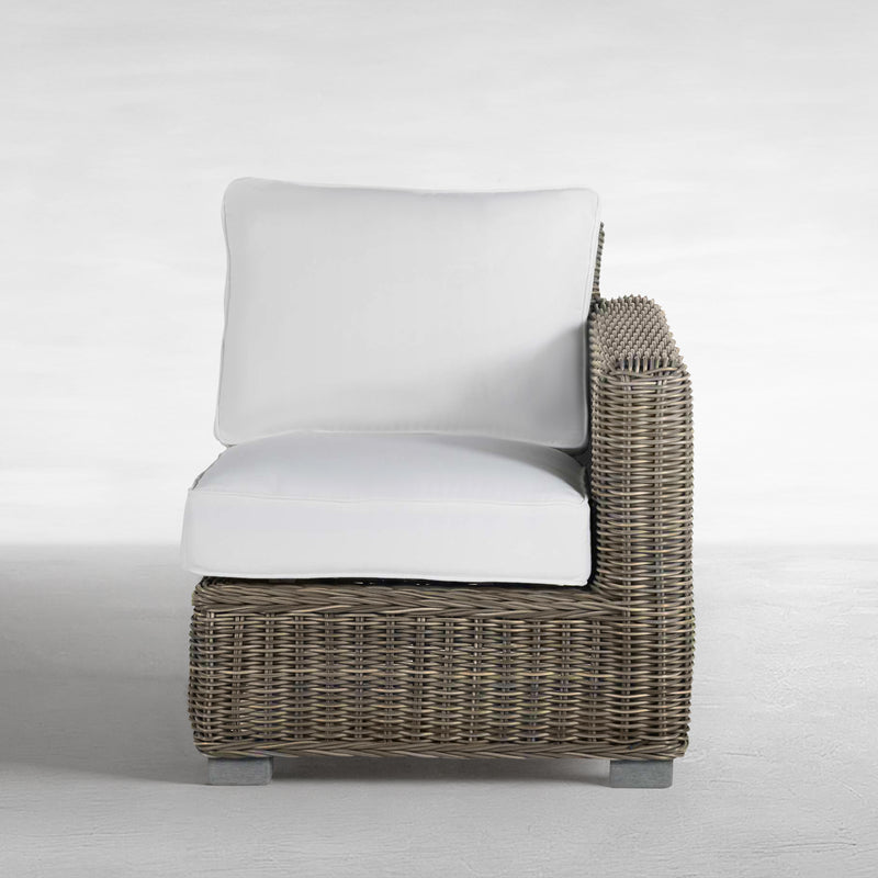 Rustic Resin Wicker Outdoor RAF Sectional Sofa