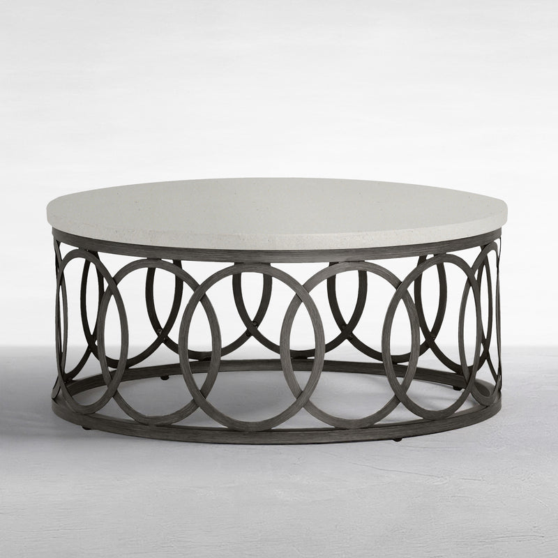 Ella Aluminum 42" Round Outdoor Coffee Table