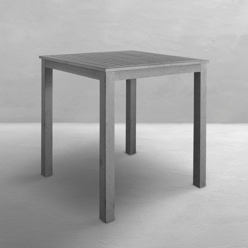 Portside Resin 42" Square Outdoor Slated Bar Table