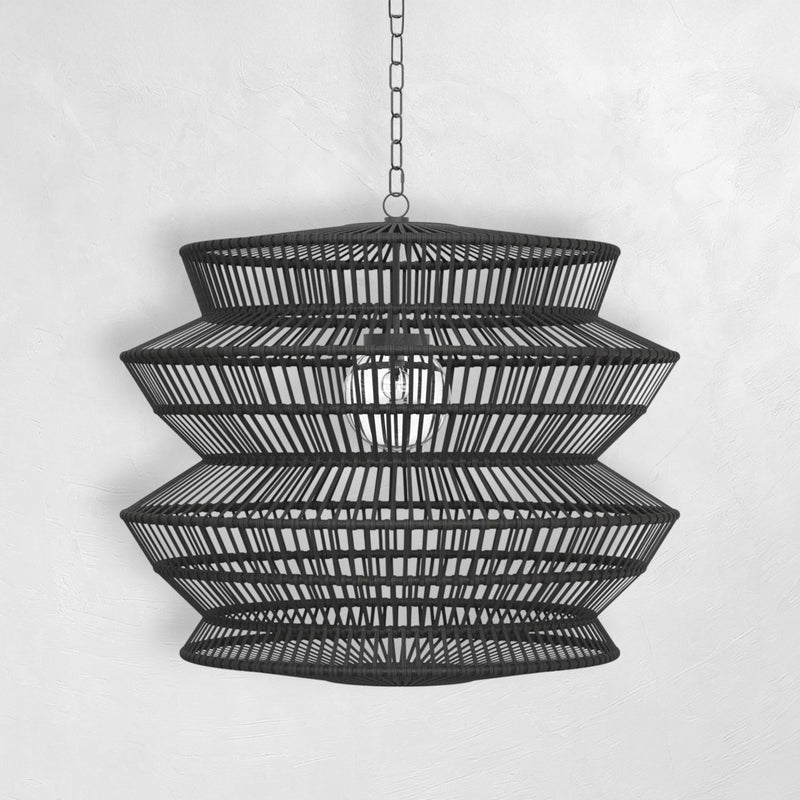 McKenna Resin Rattan 33.5" Geometric Chandelier
