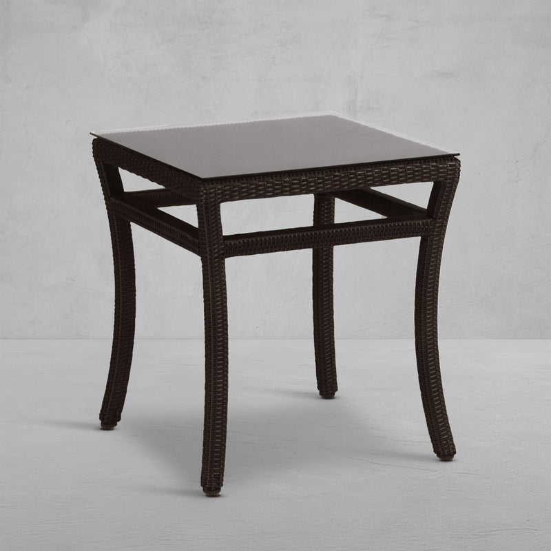 Club Woven Wicker 20" Square Outdoor End Table