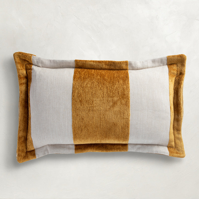 Wide Stripe Chenille Indoor Lumbar Pillow