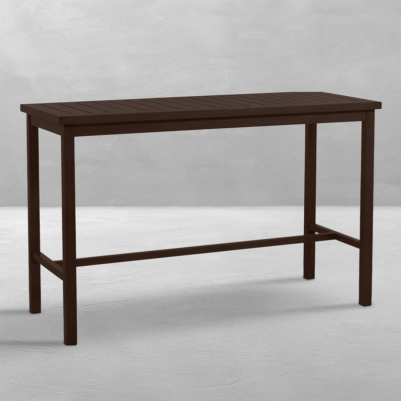 Club Aluminum 67"x 28" Rectangle Outdoor Bar Table