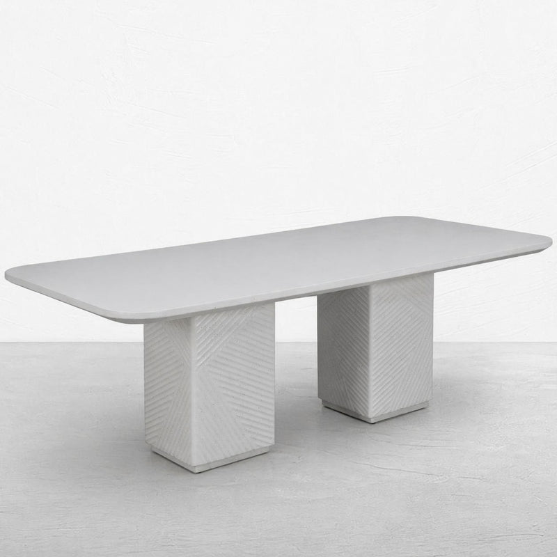 Mira Cast Stone Rect. Dining Table